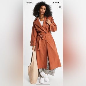 Rust long trench coat